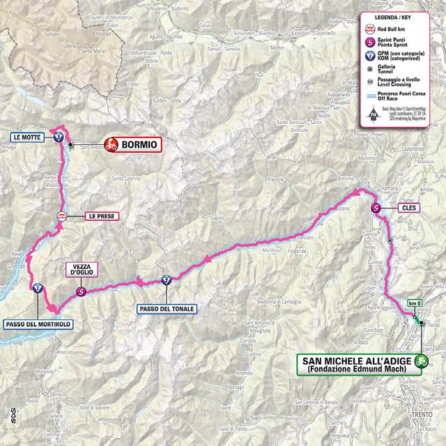 <p>Giro d'Italia – stage 17 map</p>