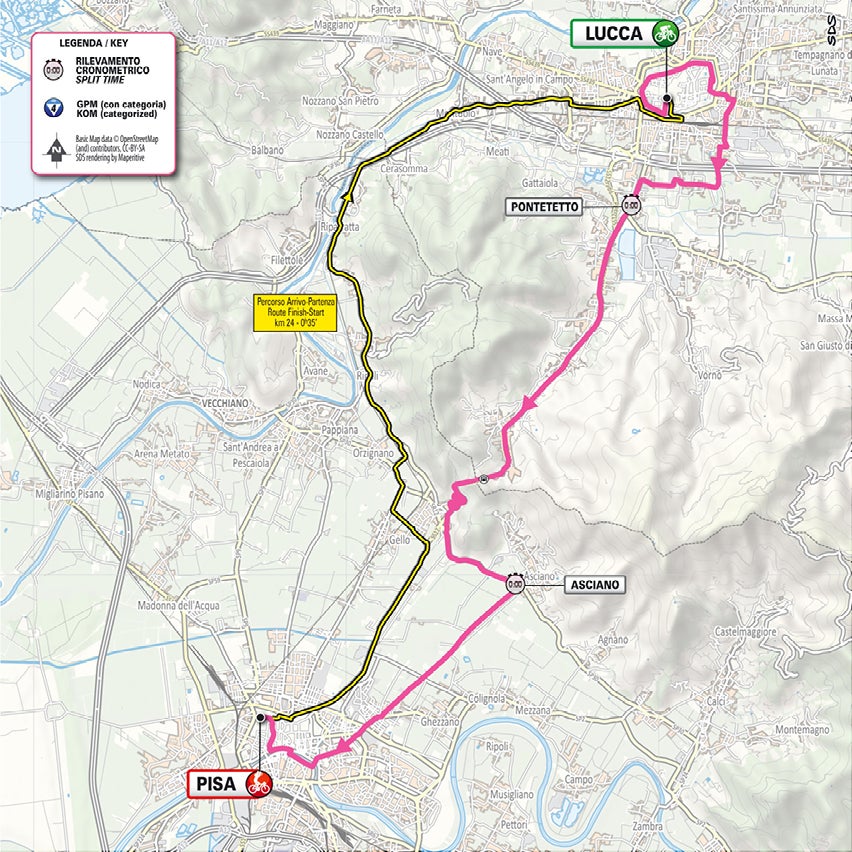 Tour of Italy - Map of stage 10