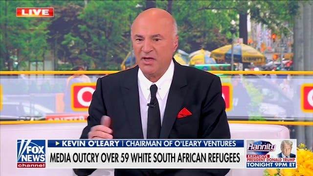 <p>Shark Tank host Kevin O'Leary declares that despite Donald Trump saying white South Africans face "genocide," the president granting them refugee status "has nothing to do with race."</p>