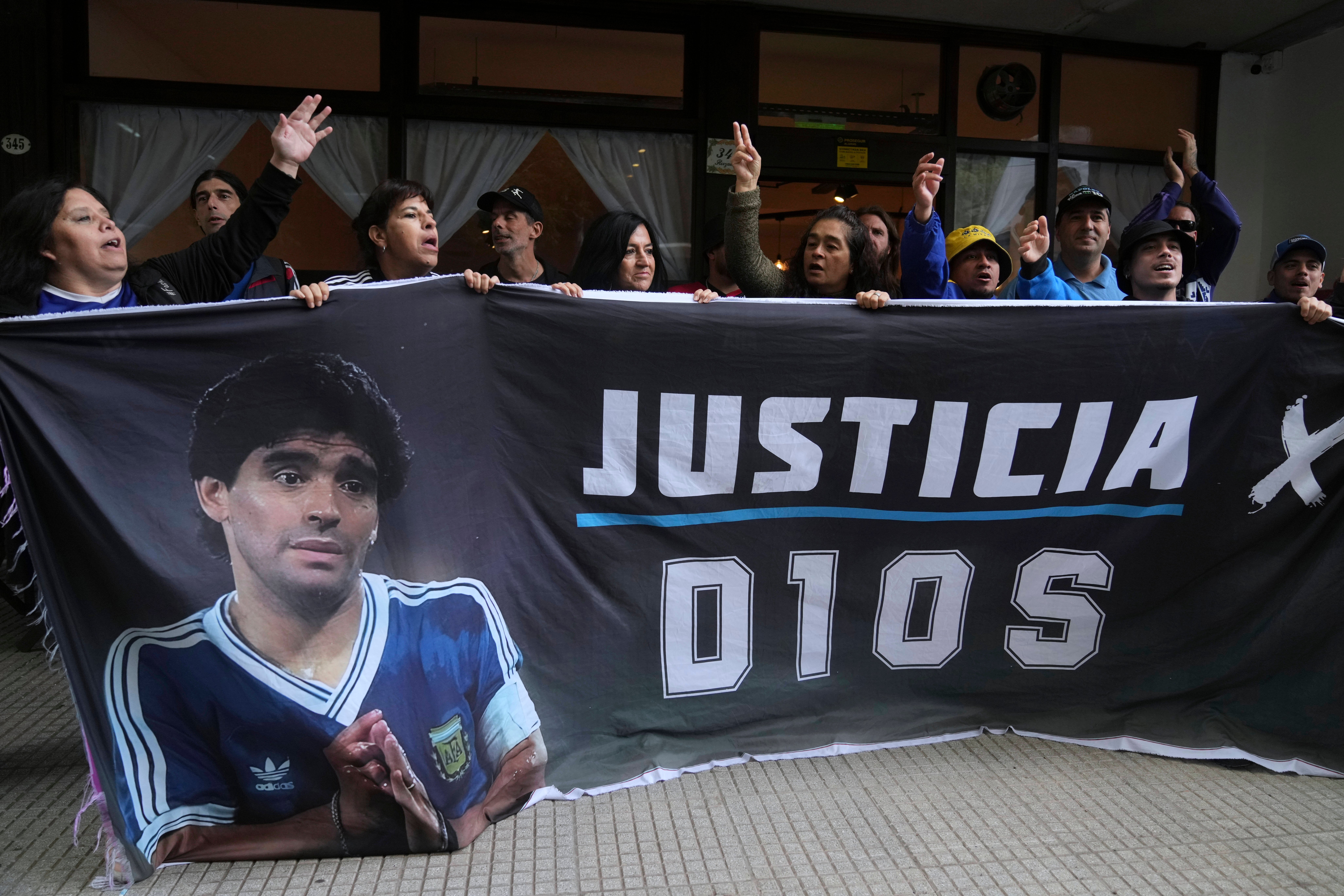 <p>Diego Maradona’s medical team was charged with negligent homicide in a trial that began in March</p>
