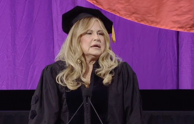 <p>Emerson College alum of 1985, Jennifer Coolidge, returned to her alma mater to speak to the 2025 graduating class</p>