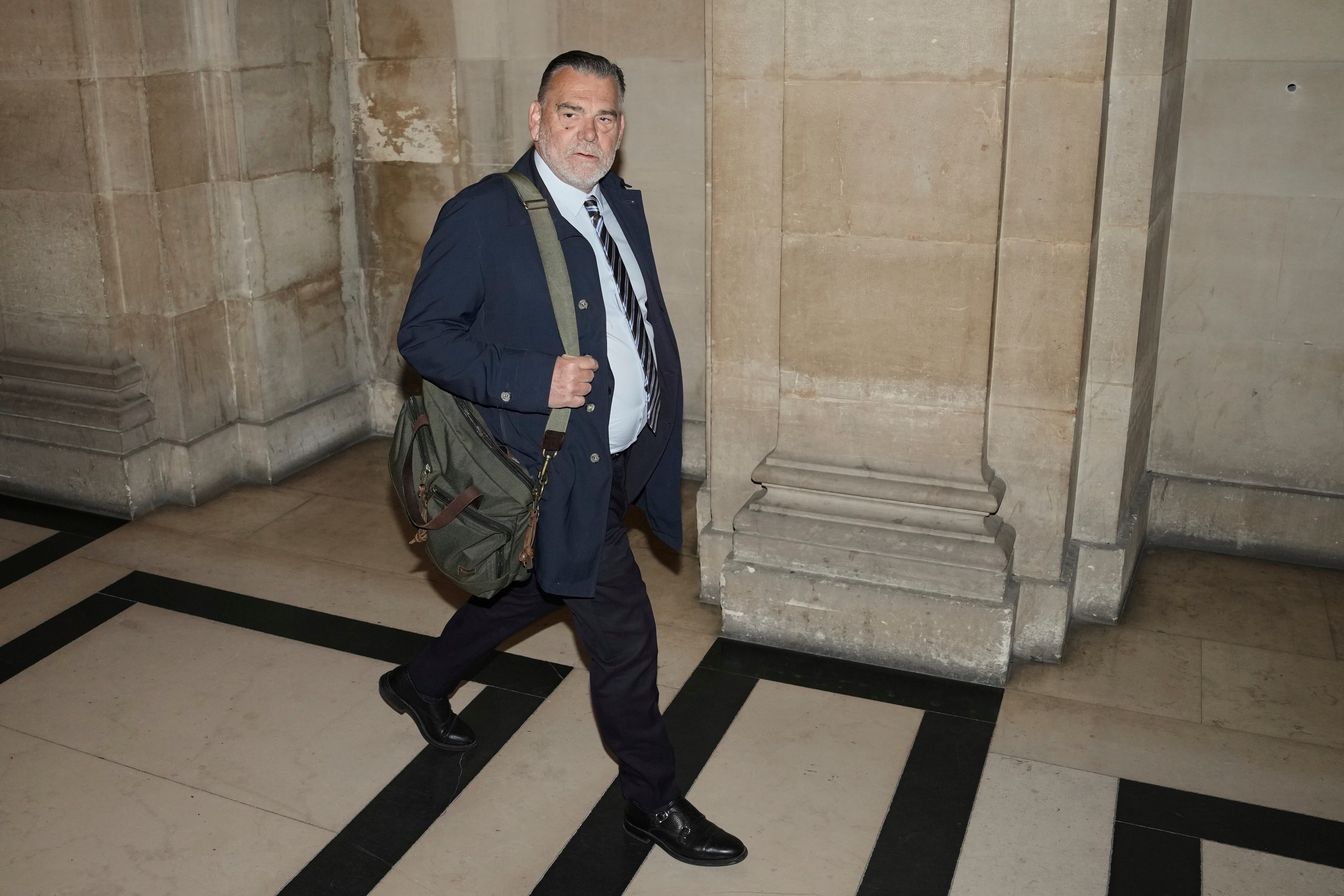 Franck Berton, lawyer for Aomar Ait Khedache, one of the men accused in the 2016 armed robbery of Kim Kardashian, arrives at the palace of justice,