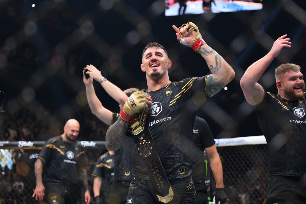 Tom Aspinall (pictured) holds the interim UFC heavyweight title, while Jon Jones owns the regular belt