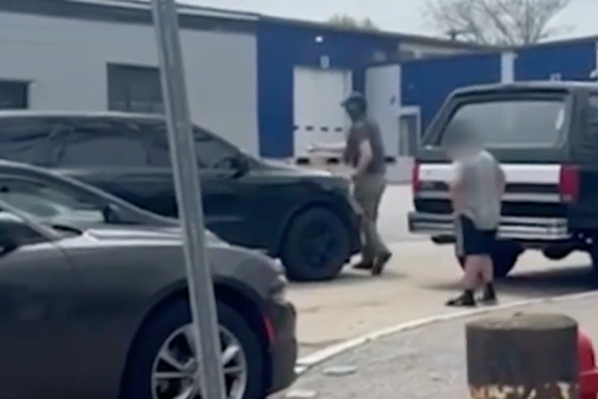 Moment masked ICE agents leave a child alone on the street as they arrest the person he was walking with