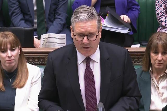 Sir Keir Starmer said Kemi Badenoch ‘talked the country down’ at Prime Minister’s Questions on a weekly basis (House of Commons/UK Parliament/PA)