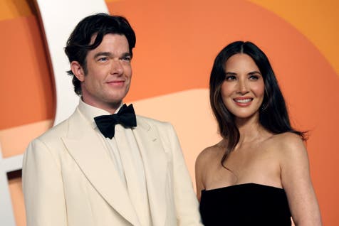 <p>John Mulaney and Olivia Munn </p>