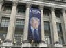 Huge brooding banner of Trump hung outside Department of Agriculture