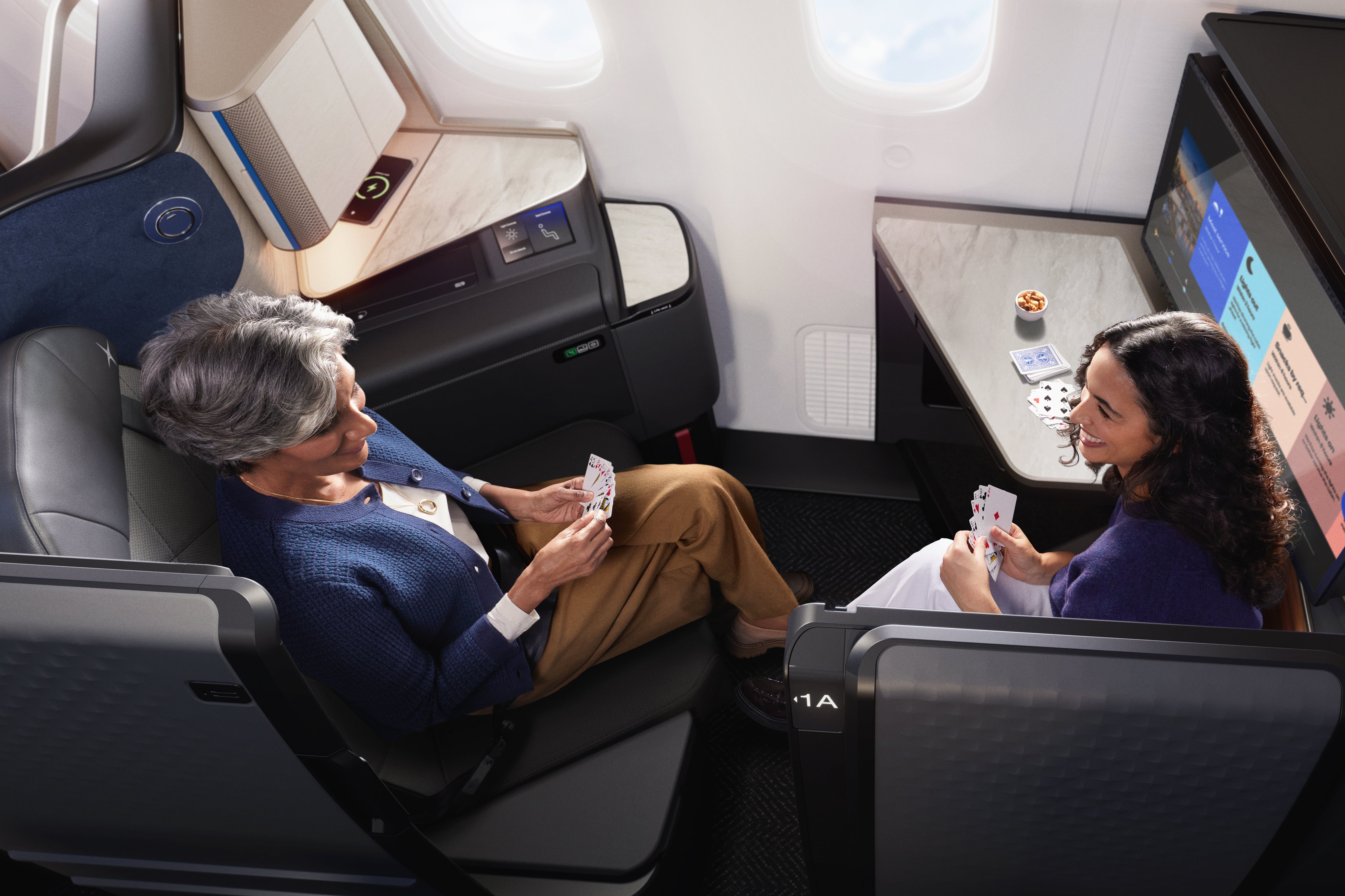 The Studio seats feature an extra ottoman seat for companions