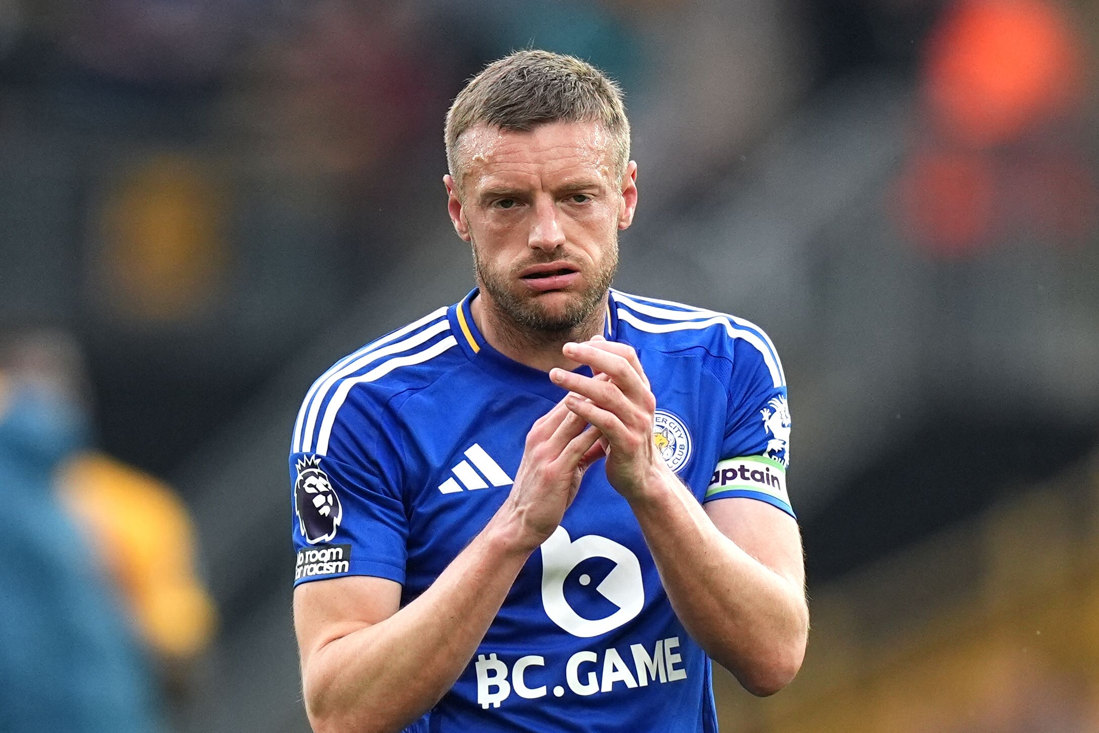 <p>Jamie Vardy’s final Leicester appearance will come at the King Power Stadium</p>