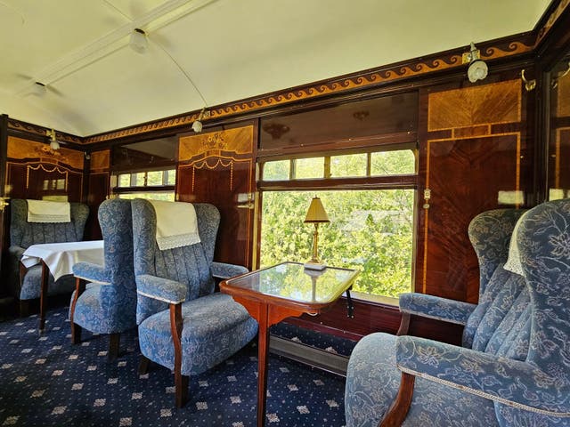 <p>A train carriage once used by Sir Winston Churchill has been restored at the South Devon Railway </p>
