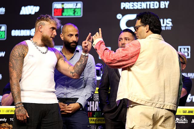 <p>Jake Paul and Julio Cesar Chavez Jr square off at the end of June</p>