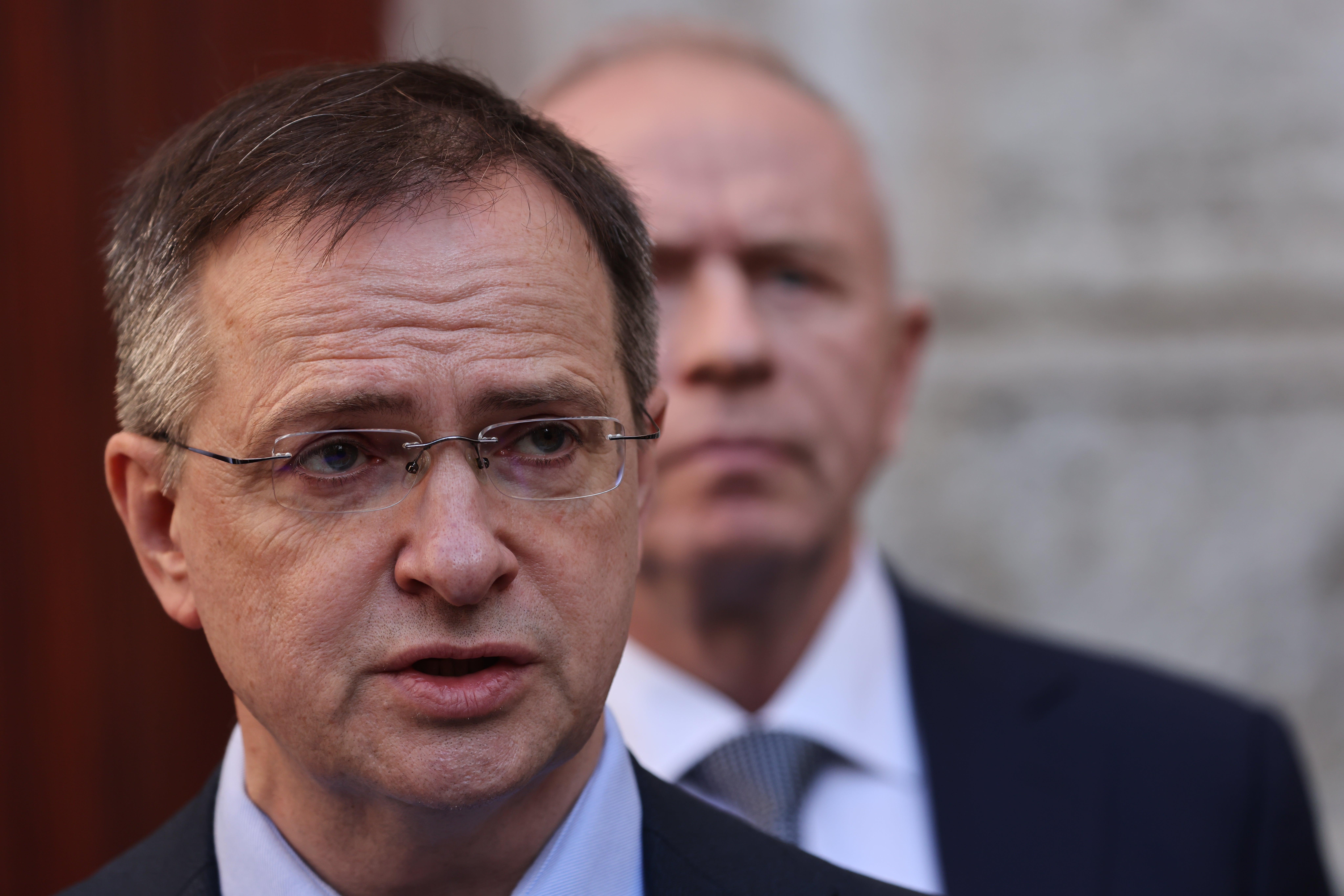 Kremlin aide Vladimir Medinsky speaks to reporters in Turkey