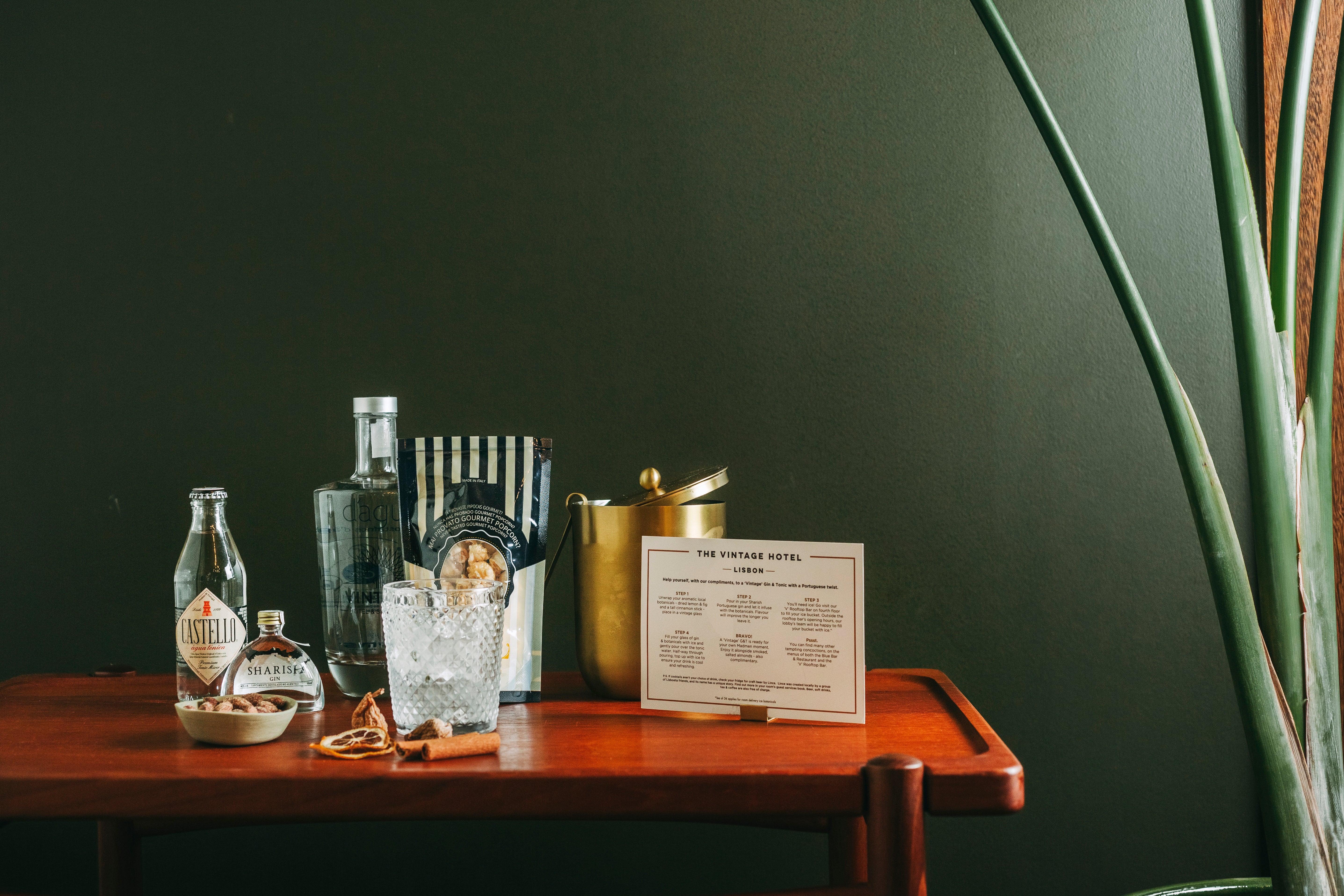 In-room cocktail stations can be found at The Vintage Lisbon
