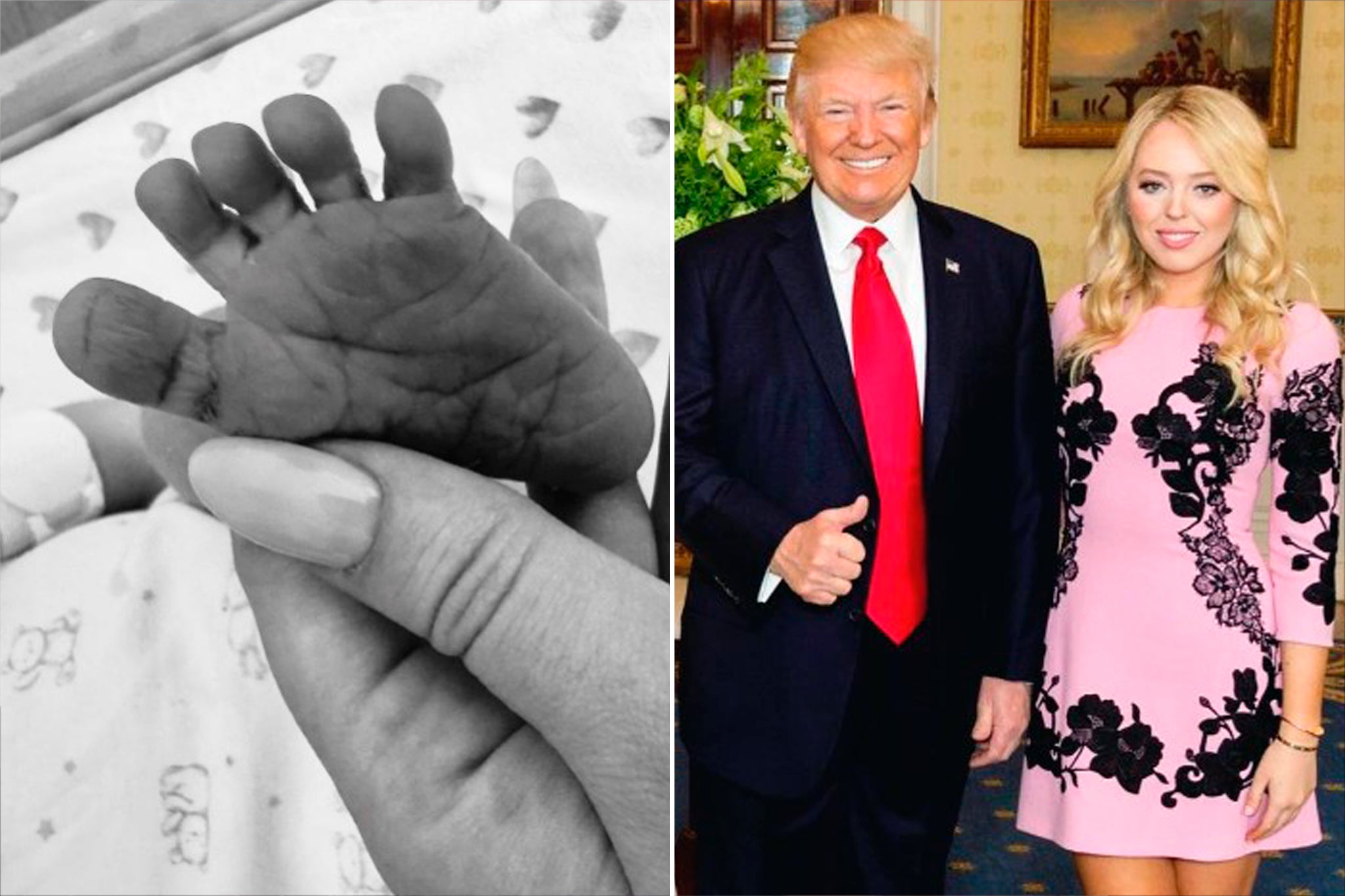 Éiríonn Trump ina sheanathair don 11ú uair nuair a thugann Tiffany mac do mhac Éiríonn Trump ina sheanathair don 11ú uair nuair a thugann Tiffany mac do mhac