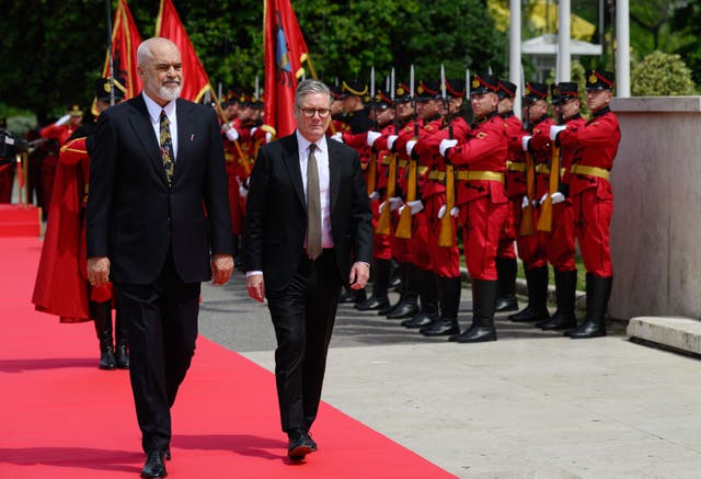 <p>Sir Keir Starmer has travelled to Albania for a meeting of the European Political Community (Leon Neal/PA)</p>