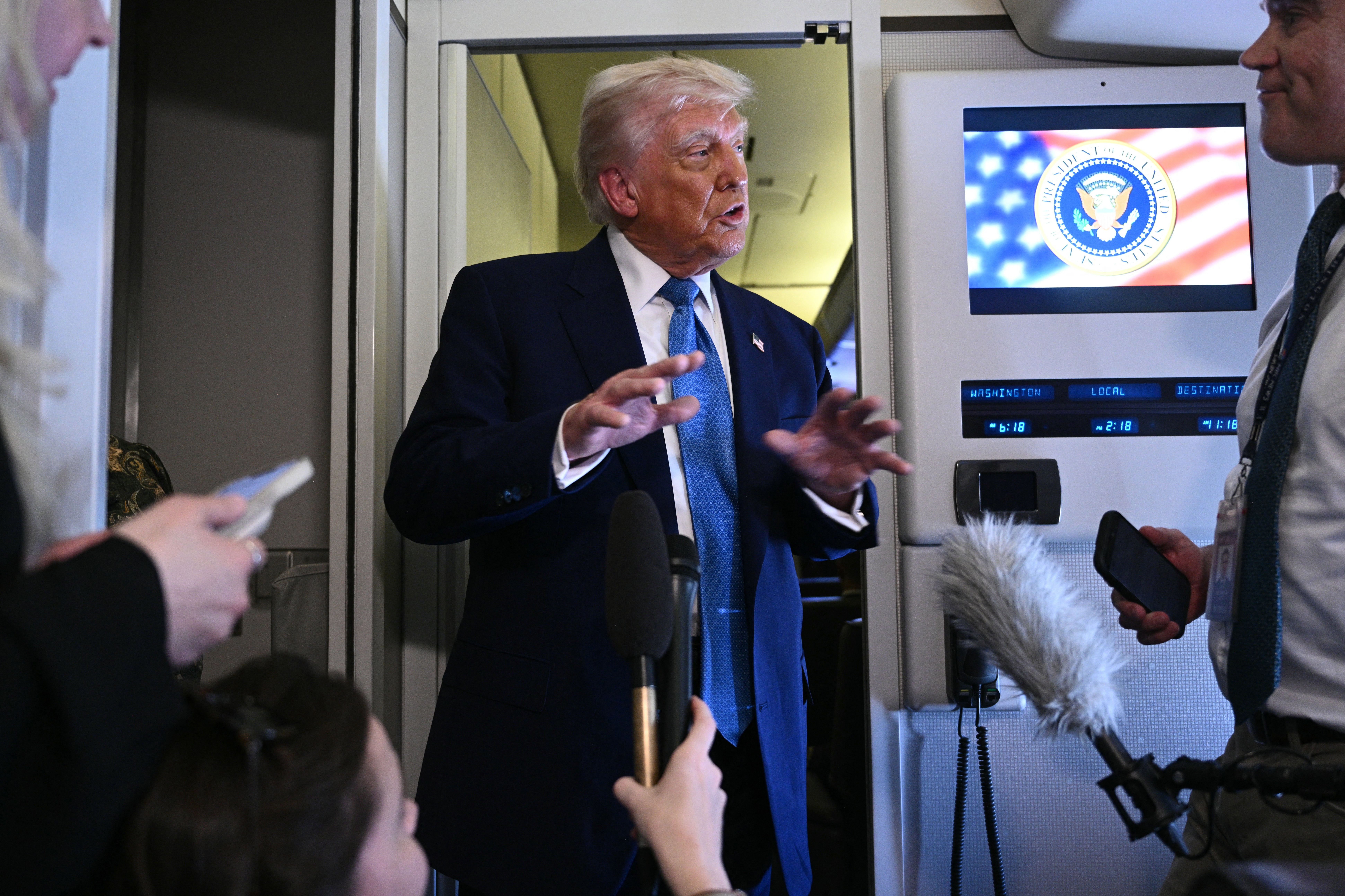 Trump made his comment to a journalist on Air Force One