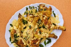 Curry leaf chicken with salted egg yolk sauce – rich, golden and full of flavour