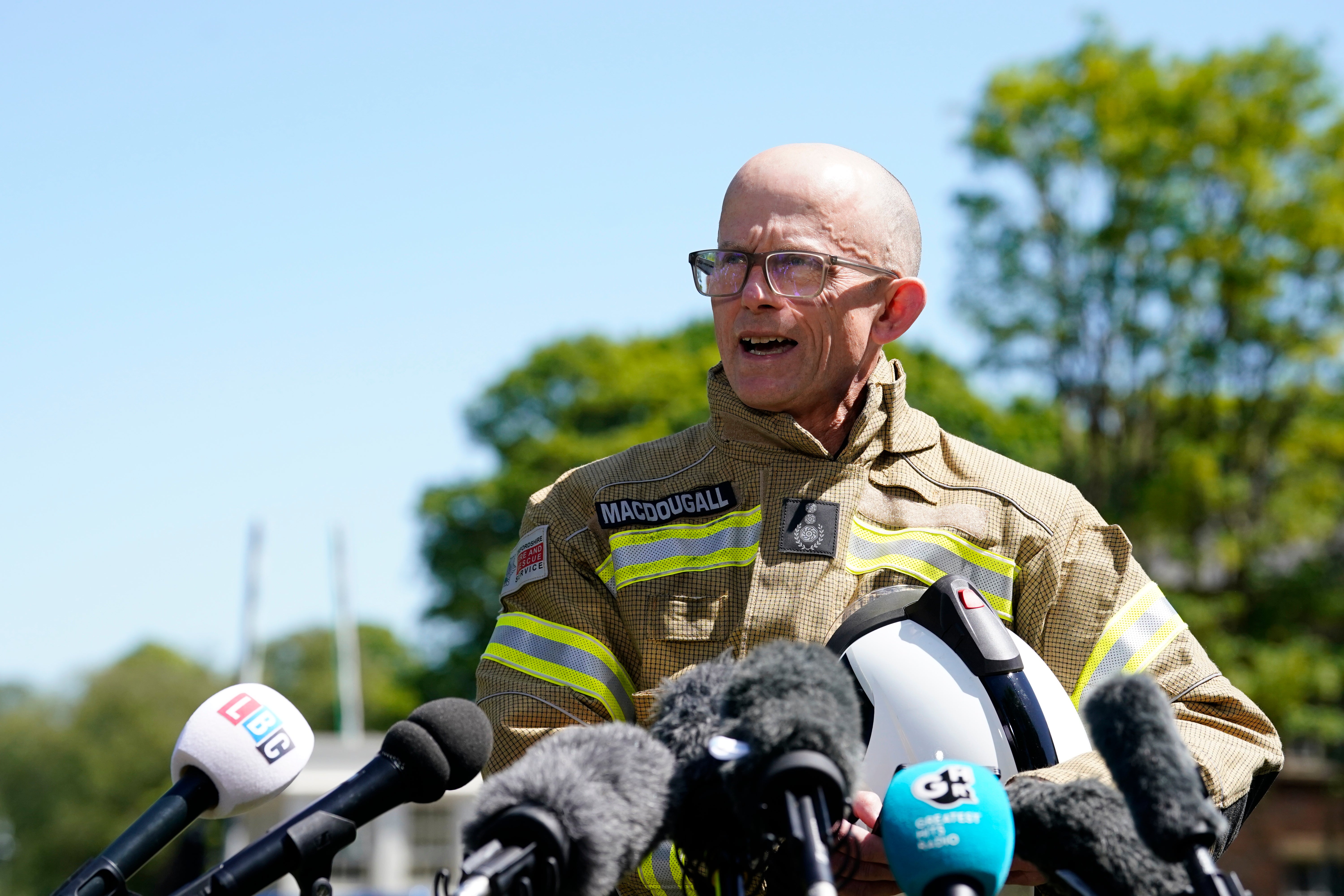 Oxfordshire Fire and Rescue Service chief fire officer Rob MacDougall gave an emotional update