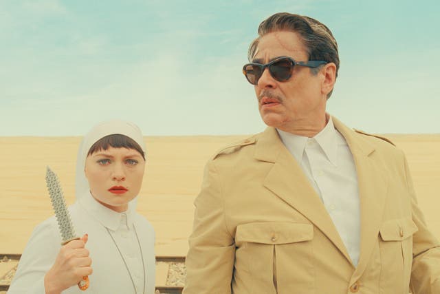 <p>Mia Threapleton and Benicio Del Toro in Wes Anderson’s ‘The Phoenician Scheme’</p>