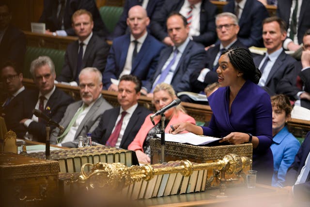 Kemi Badenoch and Labour MP Jake Richards disagreed over unemployment data (House of Commons/PA)