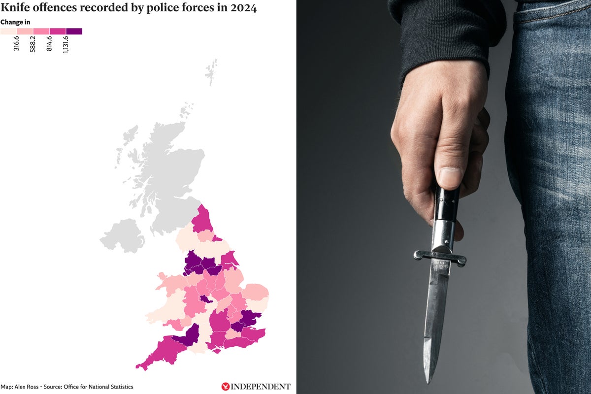 Mapped: Knife crime is rising - how many attacks in your area and why is it increasing?