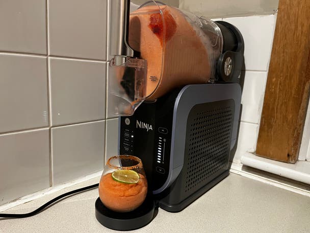 A michelada made in the Ninja Slushi