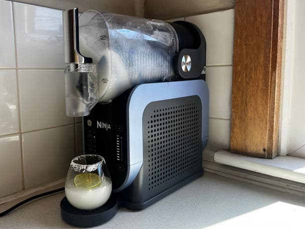 A frozen margarita made in the Ninja Slushi