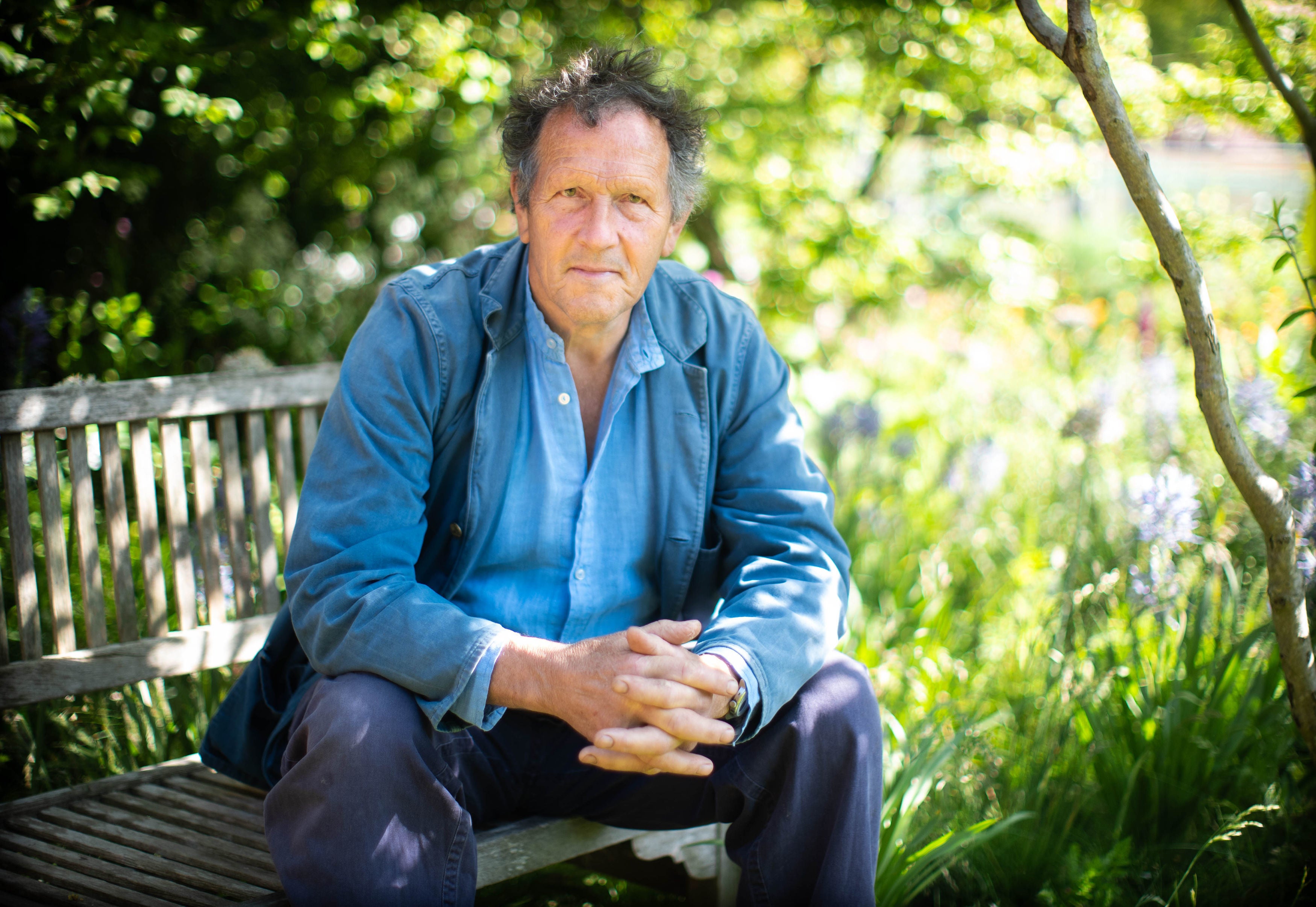 Monty Don poses in the RHS and BBC Radio 2 Dog Garden at the RHS Chelsea Flower Show, which opens at the Royal Hospital Chelsea in London next week.