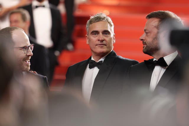 <p>Joaquin Phoenix on the 'Eddington' red carpet at the Cannes Film Festival on May 16, 2025</p>