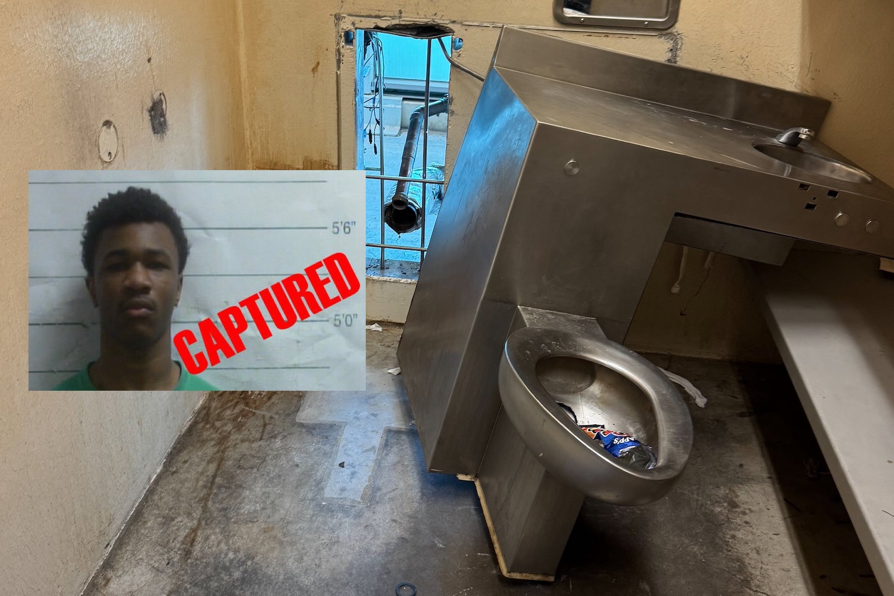 <p>Police have captured Kendell Myles, one of 10 men who escaped from a New Orleans-area jail on Friday morning</p>