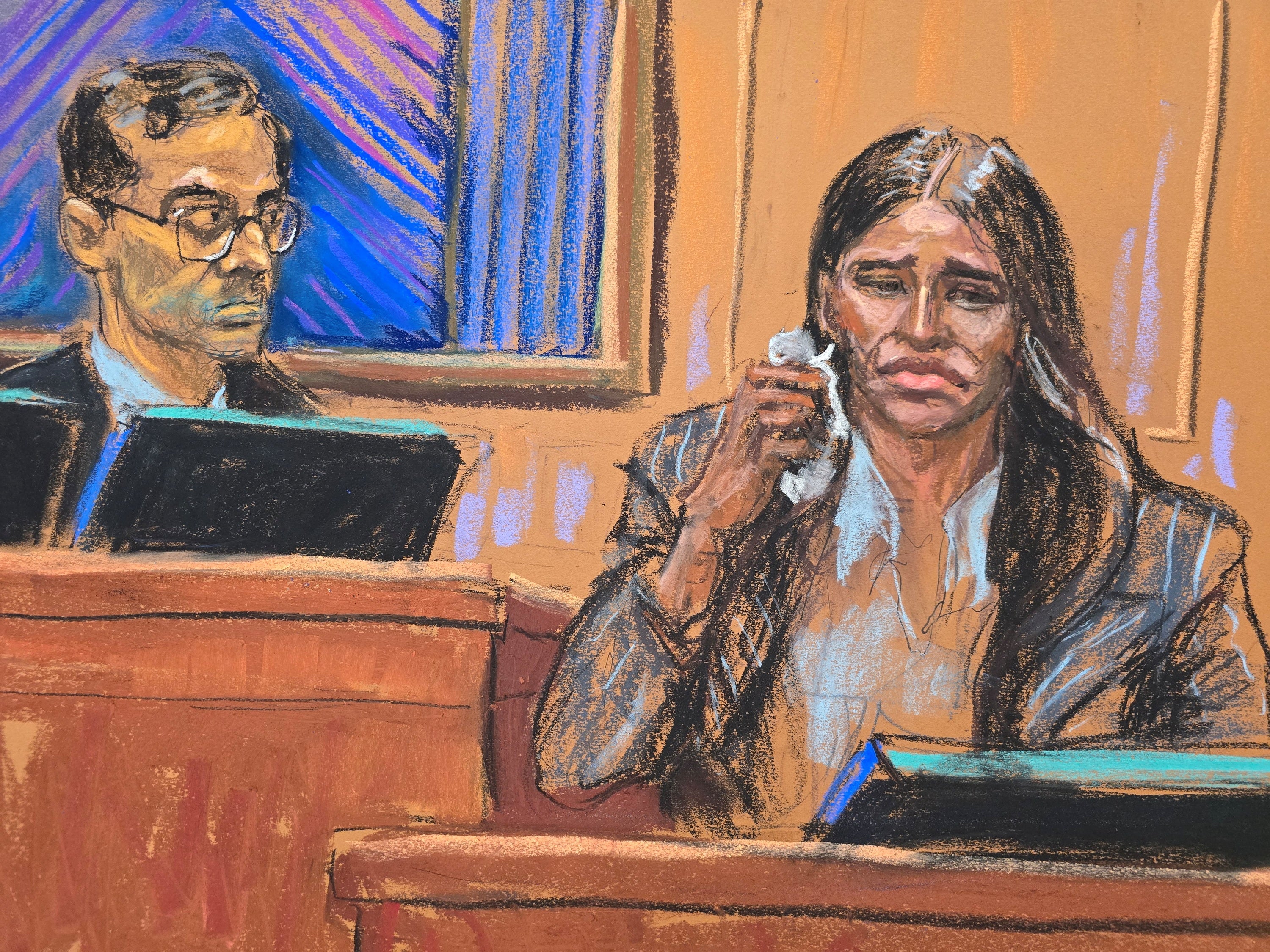 Cassie Ventura cries on the stand during Sean "Diddy" Combs' sex trafficking trial in New York City