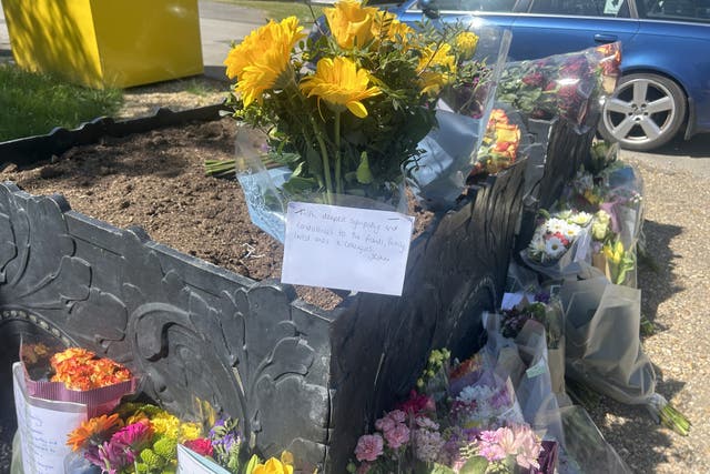 Floral tributes outside Bicester Fire Station (Emily Smith/PA)