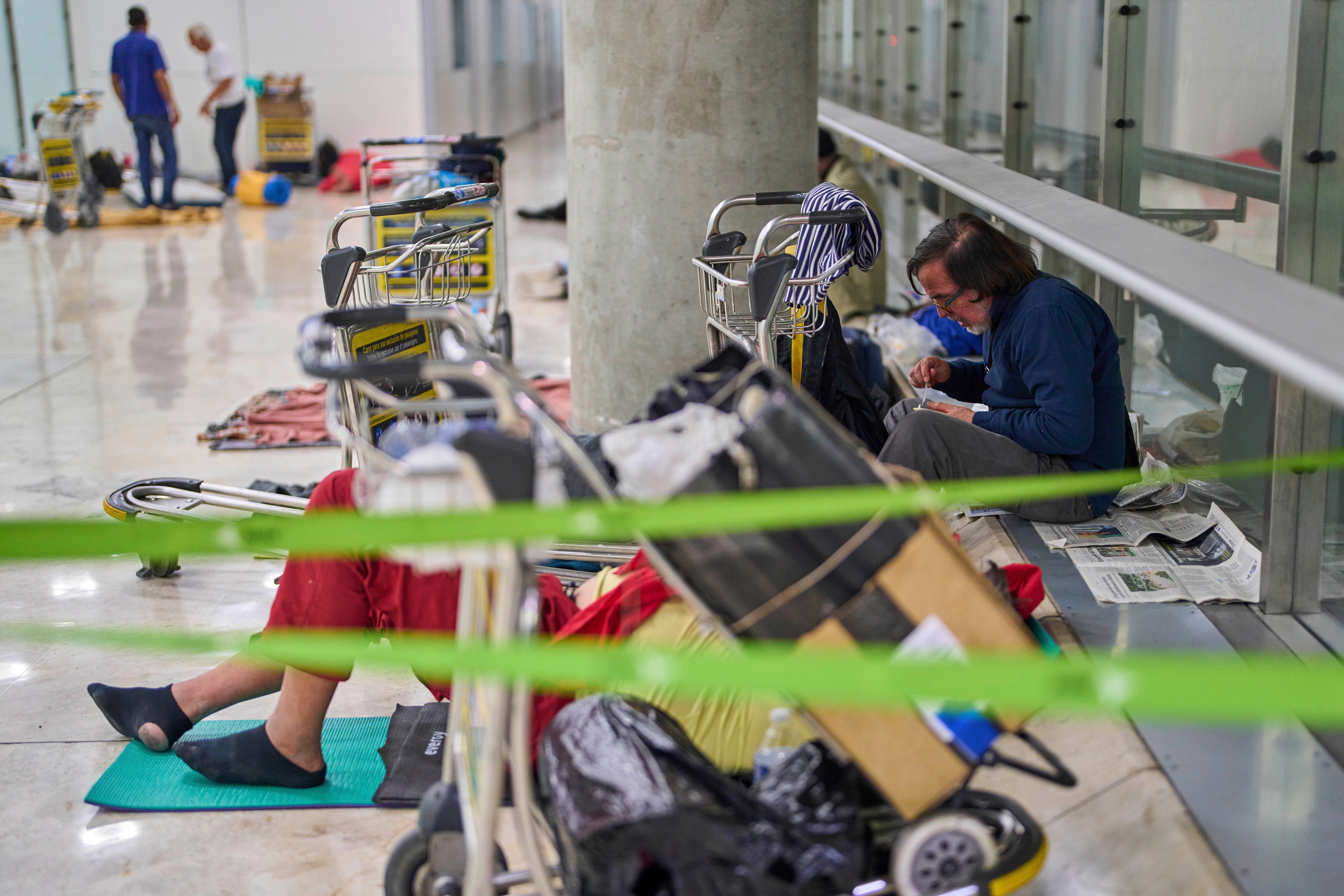 Spain Madrid Airport Homeless