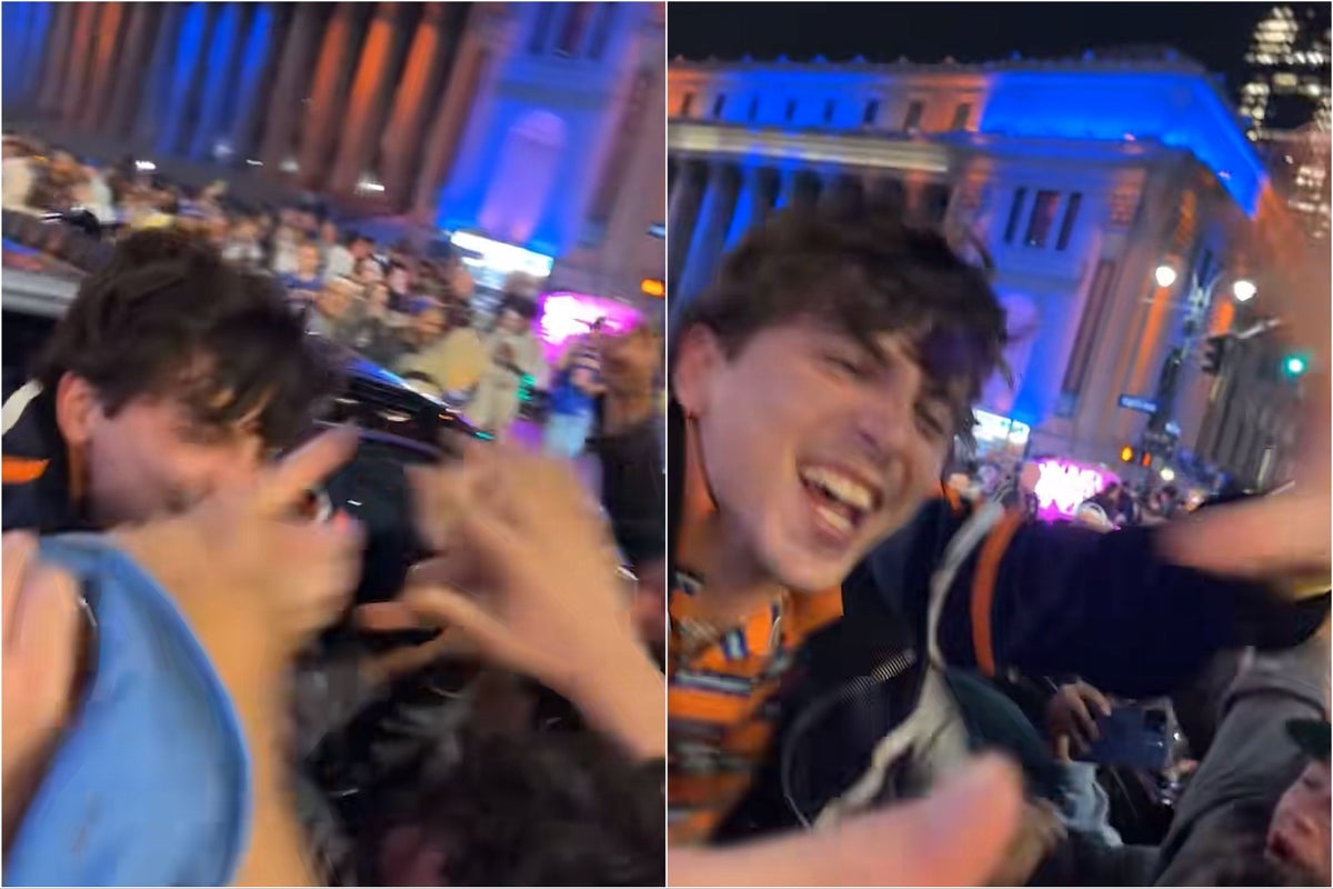 Timothée Chalamet joins wild celebrations on the street after historic Knicks win