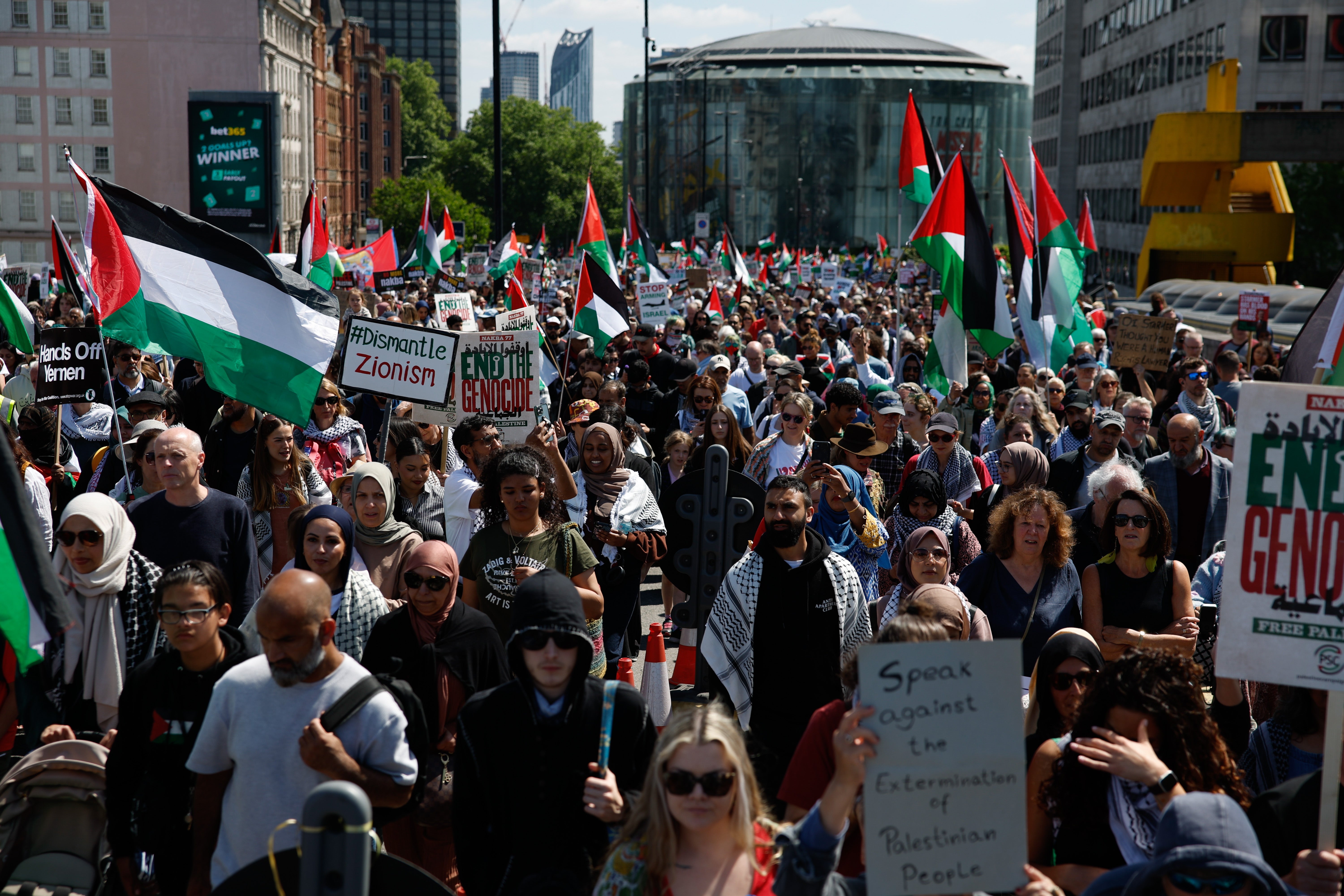 Tens of thousands of demonstrators attended the protests to mark the Nakba
