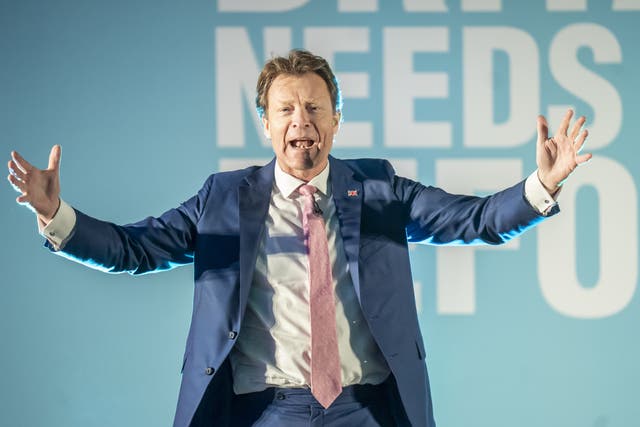 <p>The Reform UK deputy leader was campaigning in Hamilton on Saturday (Danny Lawson/PA)</p>