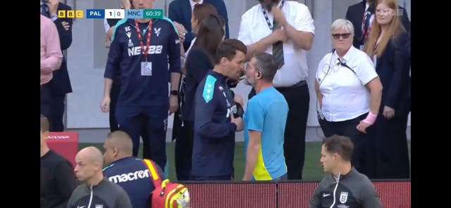 <p>Palace first-team coach Paddy McCarthy and a City physio were separated after arguing </p>