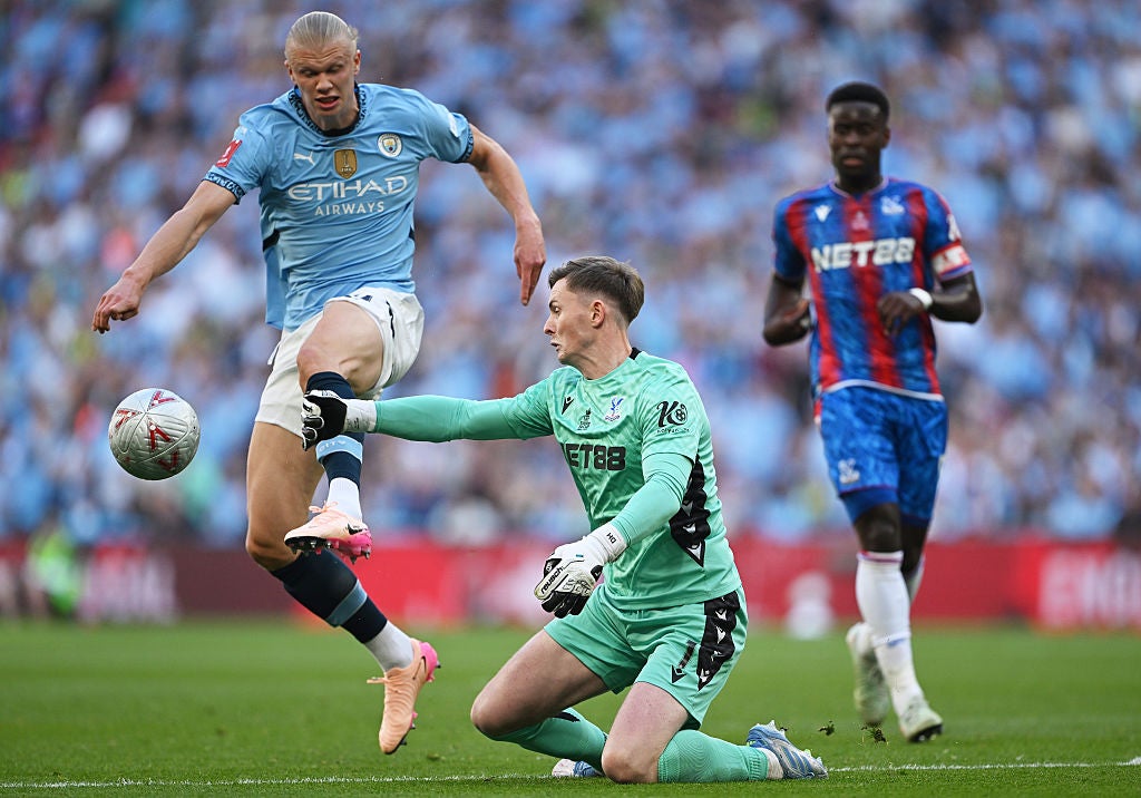 Dean Henderson handled outside of the box but remained on the pitch