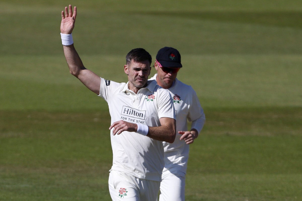 Lancashire’s James Anderson makes statement after claiming wickets on return