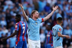 Crystal Palace vs Man City player ratings as Kevin De Bruyne and Erling Haaland struggle in FA Cup final shock