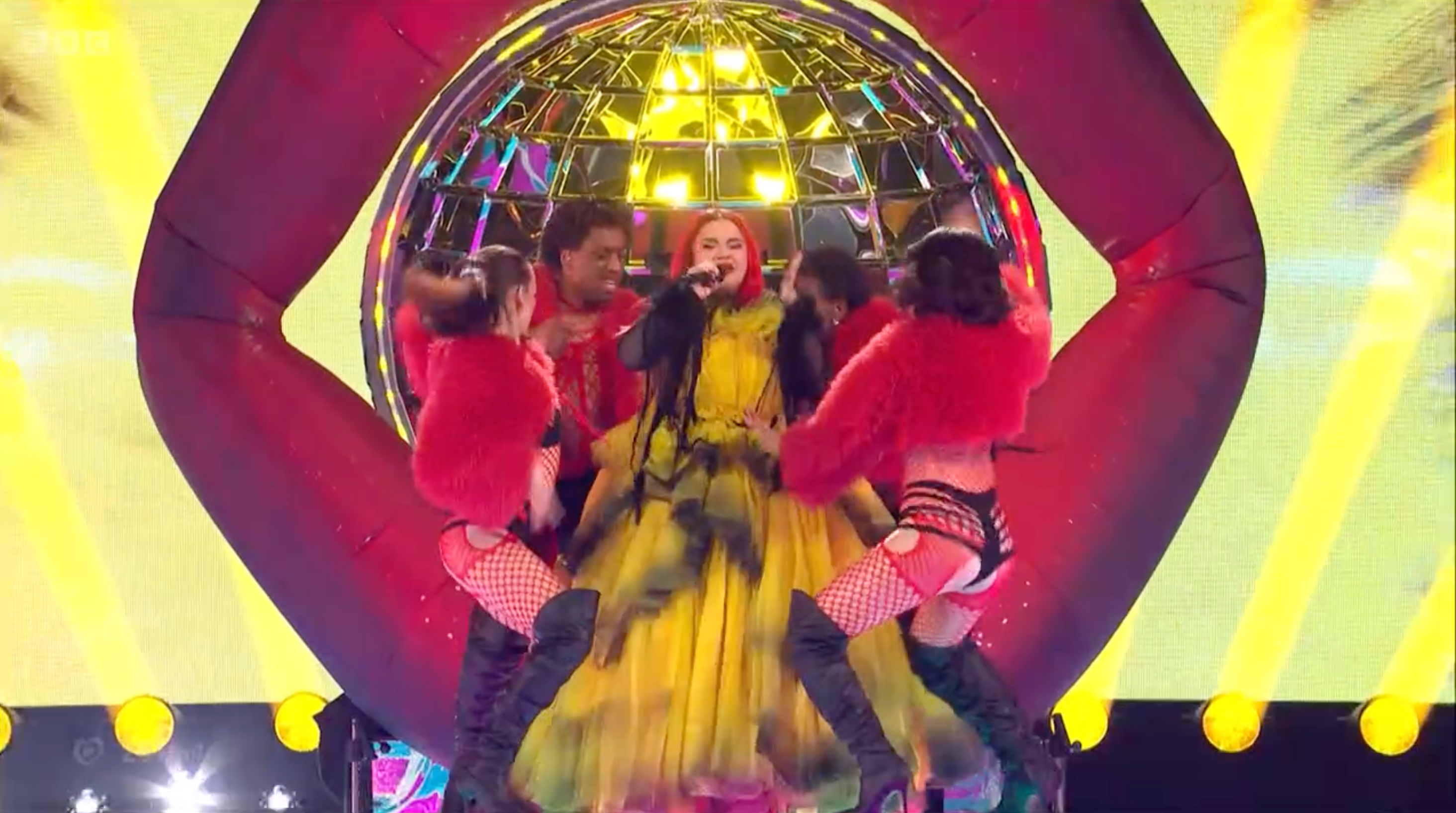 Malta performing during the 2025 Eurovision final