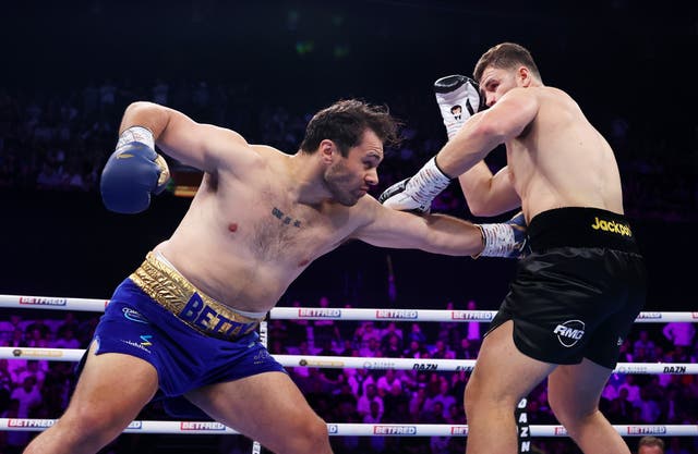 <p>Dave Allen (left) in action against Johnny Fisher</p>