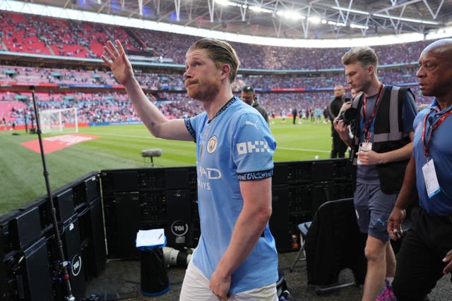 Kevin De Bruyne is likely to say farewell to Manchester City before the Club World Cup (Nick Potts/PA)