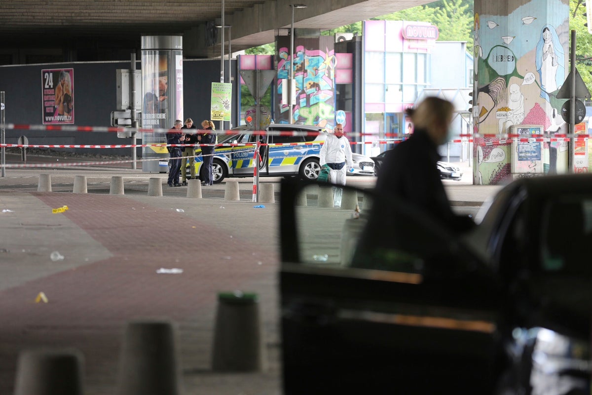 German police search for man who attacked and injured several people outside a bar