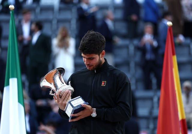 <p>Carlos Alcaraz continued his winning record of late against Jannik Sinner</p>