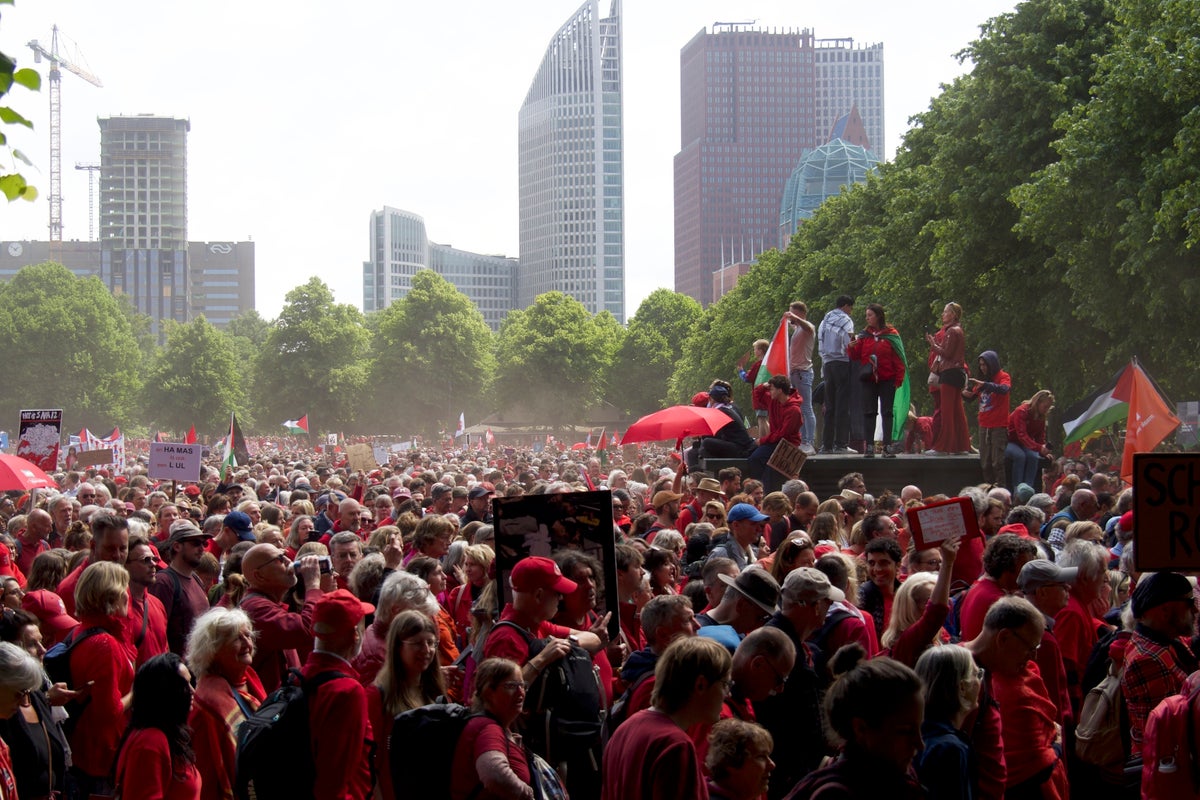 Huge crowd piles pressure on Dutch government to seek an end to Israel's campaign in Gaza