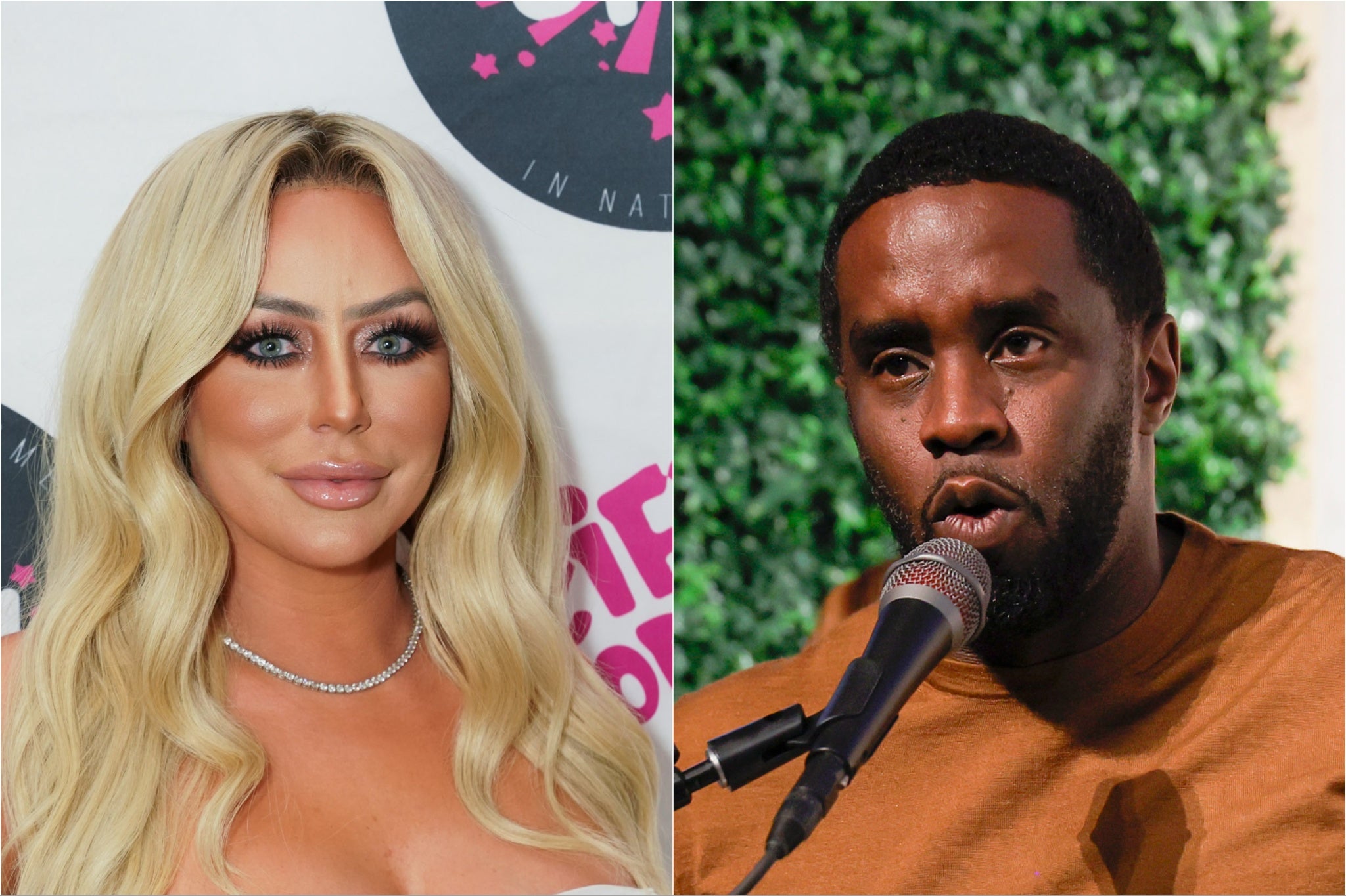Danity Kane singer Aubrey O’Day (left) has long been vocal about her experiences with Diddy (right)