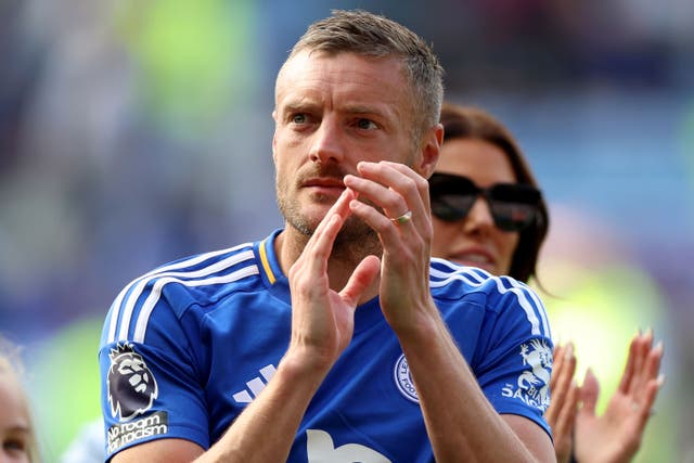 Jamie Vardy played his 500th and final game for Leicester on Sunday (Nigel French/PA)