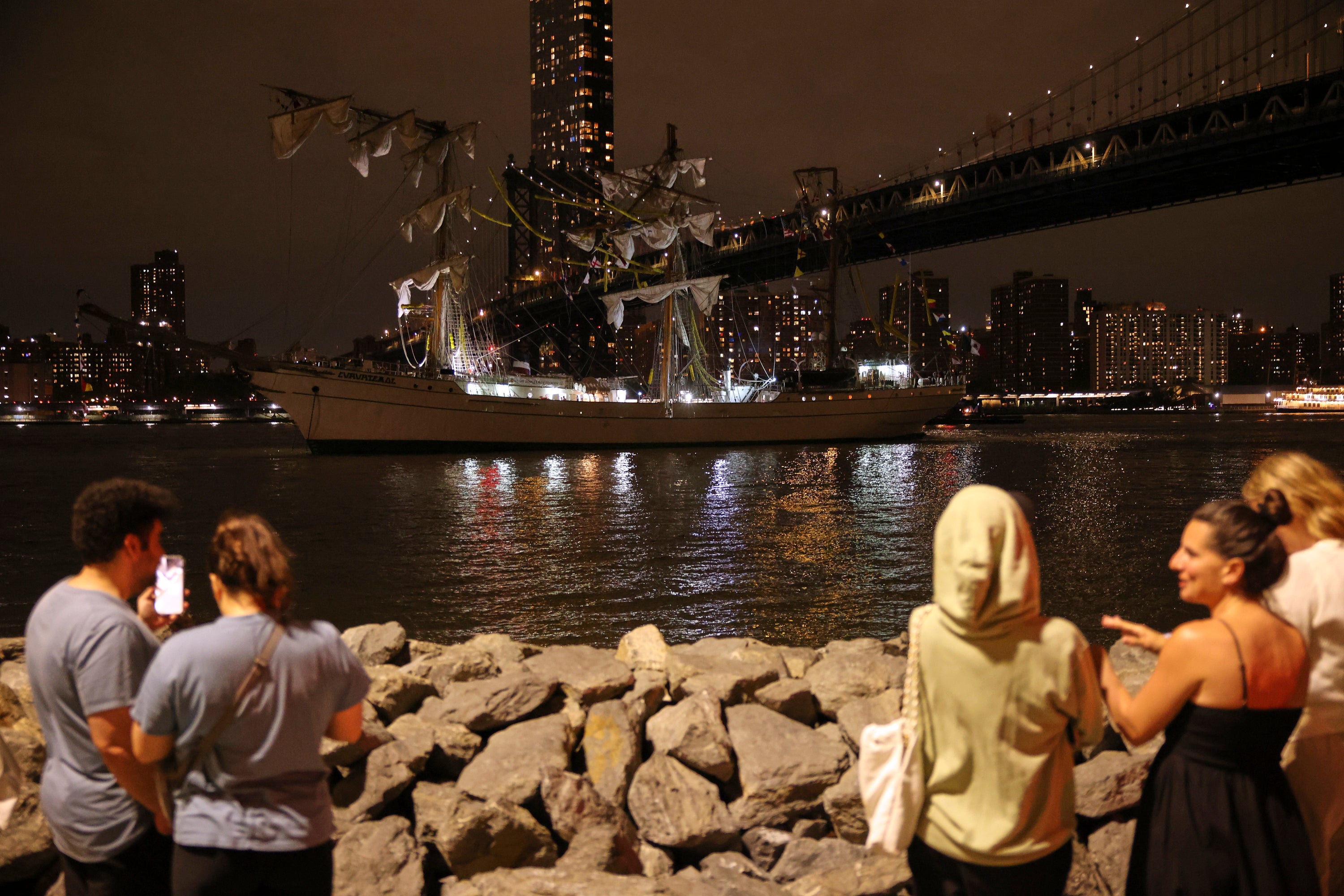 Crowds were gathered along the waterfront on a warm Saturday evening when the collision occurred