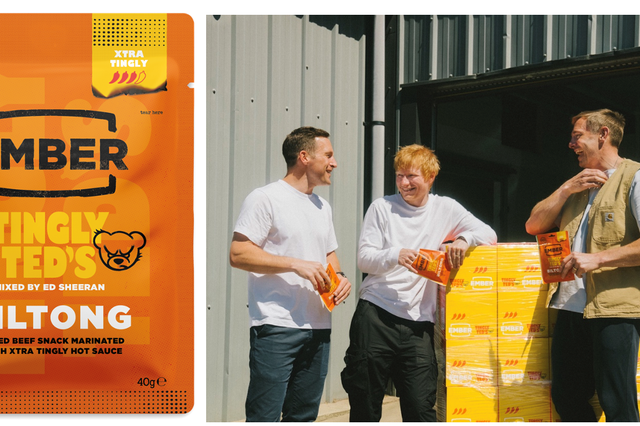 Ed Sheeran has launched a new biltong snack (TinglyTed’s/Ember/PA)